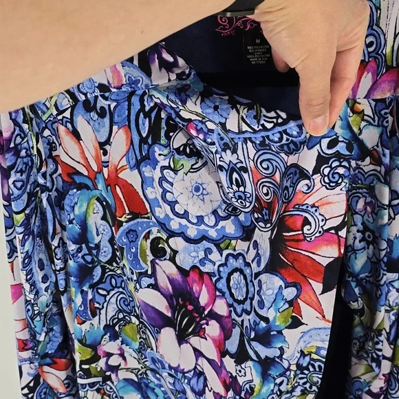 {Peck & Peck} Women's Paisley Print Open Cardigan Jacket - Size Medium - Picture 9 of 11